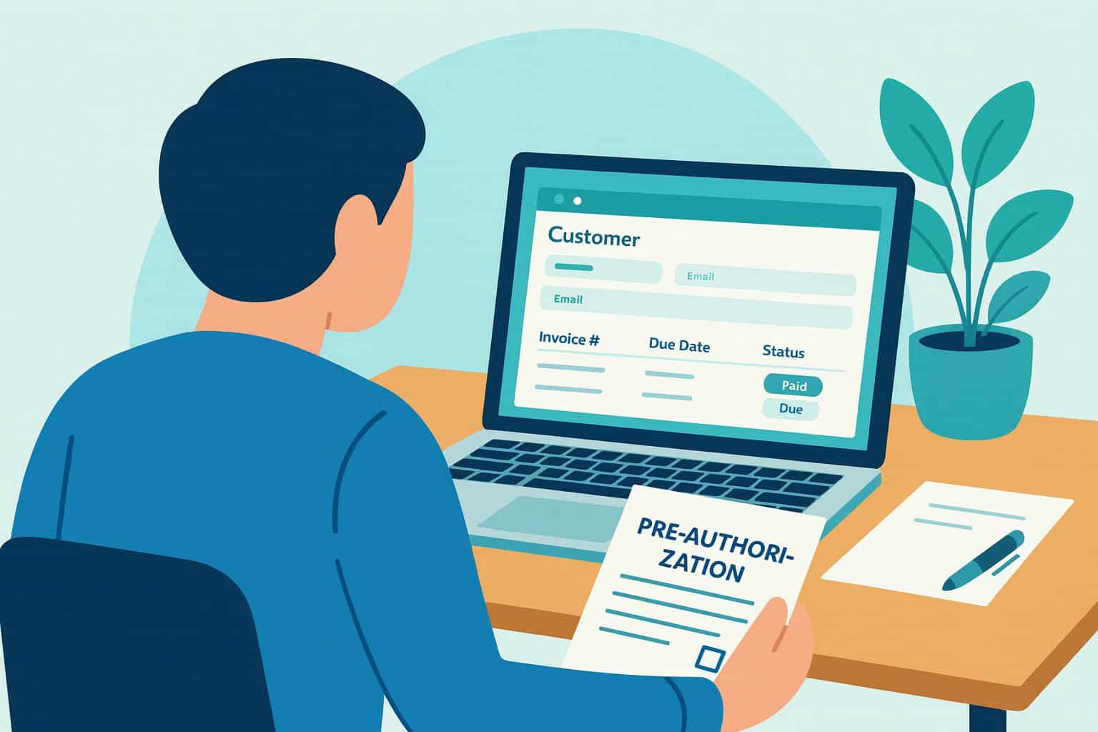 business owner taking payments